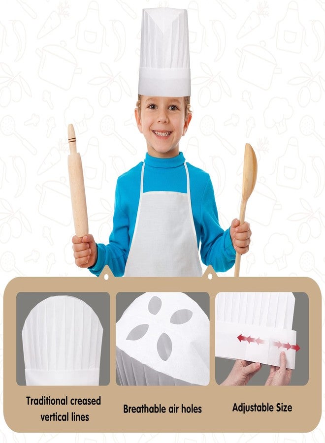 Ecoofor 24 Pieces Kids Aprons and chef hat Set, Kids Aprons with Pocket Children Chef Apron and Hats for Boys Girl's Kitchen Cooking Baking Painting Wear (5-12 Years) - Image 3